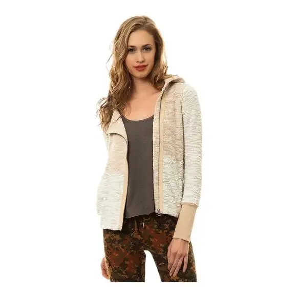 Jack BB Dakota medium Hachi French Terry asymmetrical zip up beige hoodie​​​​​ - Picture 7 of 7